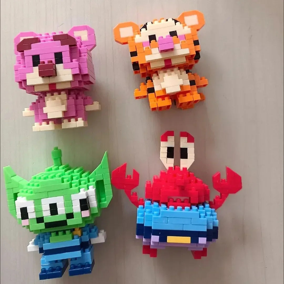 Disney 108 Style Stitch LinaBell Hello Kitty Building Blocks Princess Cartoon Figrues Bricks Children's Assembly Toys Model Gift.