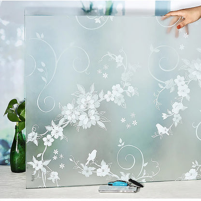 Mattierte Fensterfolie, Sichtschutz, Streifenmuster, selbstklebende Folie, Anti-UV-Buntglas-Vinylfolie für die Dekoration zu Hause und im Büro