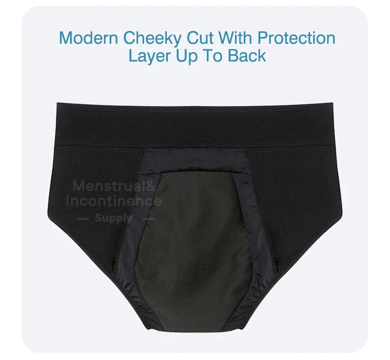 Women Incontinence Underwear Bamboo Fibre High Absorbency Reusable Washable Leakproof Panties for Bladder Leakage.
