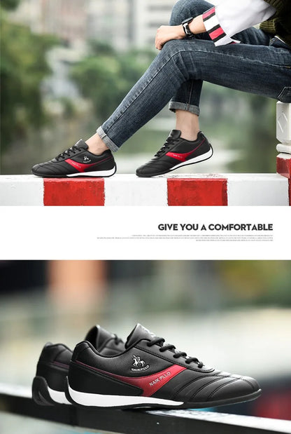 Men Shoes Flat Sports Shoes Lightweight Flat Shoes Simple Fashion Travel Shoes Walking Leather Running Shoes Sneakers.