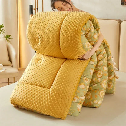 Home Textiles Comforter Stitch Printed Velvet Quilt Comforter Throw Blankets for Beds Winter Thicken Warm Quilt Core Bedding 이불
