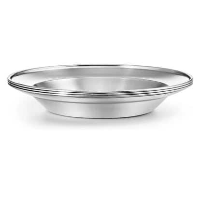 1Pc Stainless Steel Plates 7.9 Inch Metal Camping Plates Large Serving Platters Silver Serving Platter Dinner Salad Plates Round.