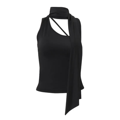 Candyhot Irregular Solid Off Shoulder Tube Top Fashion Trend Sleeveless Backless Tops Autumn New For 2025 High Street Women Vest.