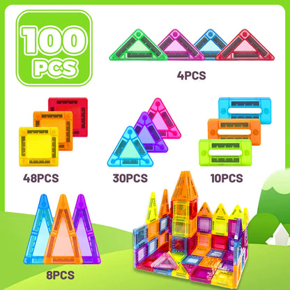 Magnetic Building Blocks Construction Sets Mini Size DIY Montessori Sensory Educational Magnets Toys For Boys Girls Kids Gift.