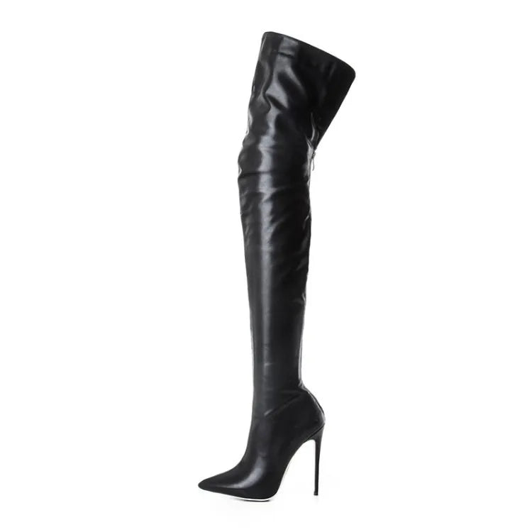 Women Over The Knee Boots Female Zip Sexy Black Long Boots Woman Thin Heel Ladies Pointed Toe Party Boots Women's Autumn Shoes88.
