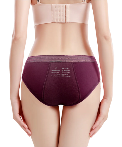 Seamless Cotton Menstrual Panties 4-Layer Leakproof Fast Absorption Women Period Panties Mid-Rise Incontinence Undies.