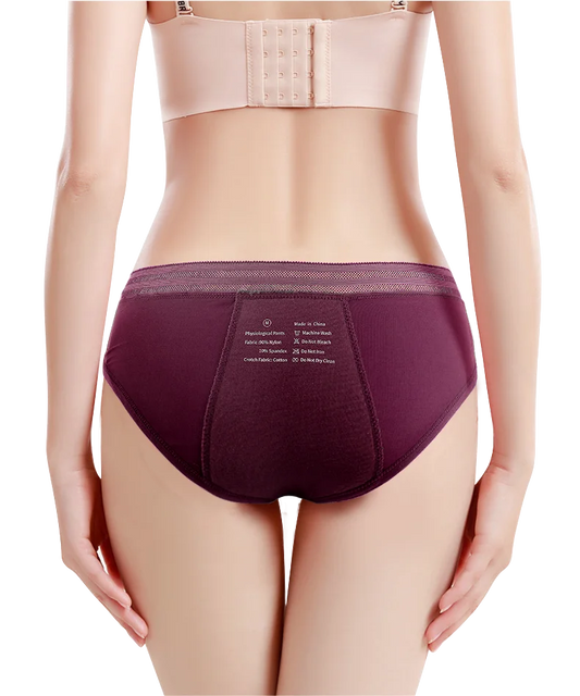 Seamless Cotton Menstrual Panties 4-Layer Leakproof Fast Absorption Women Period Panties Mid-Rise Incontinence Undies.