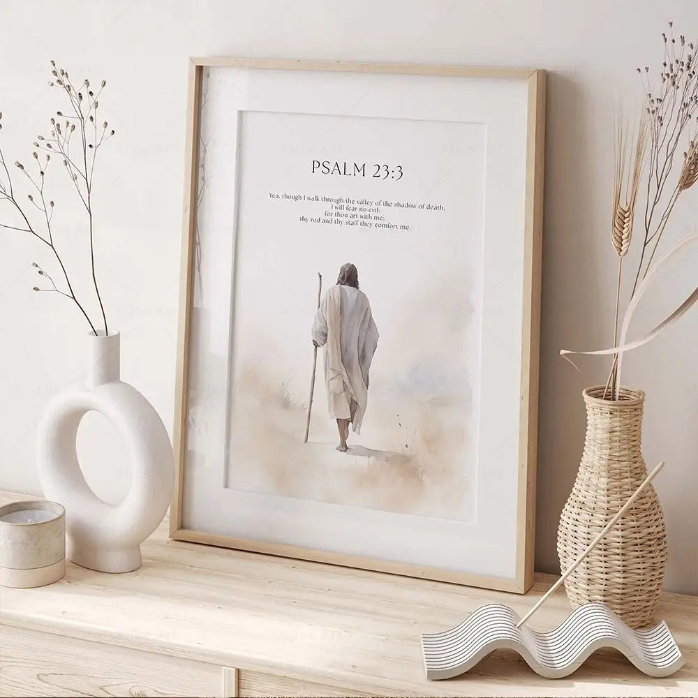Psalm 23:3 Jeremiah 29:11 Psalm 91:2 Inspirational Quotes Poster Jesus Painting Christian Bible Verse Wall Art Living Room Decor.