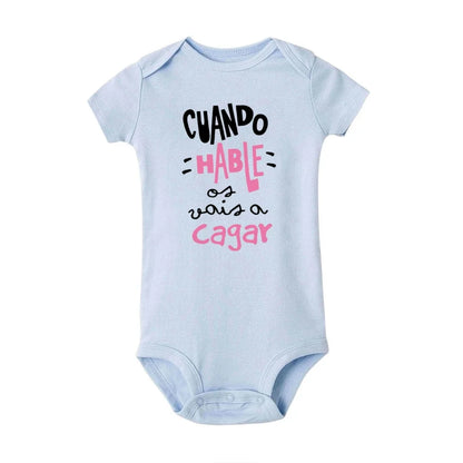 When I Talk You Mess Up The Gift Print Baby Strampler Säuglingsbodysuit Baby Niedliche Kleidung Neugeborene Kurzarm Bodys Kleinkind Geschenk.