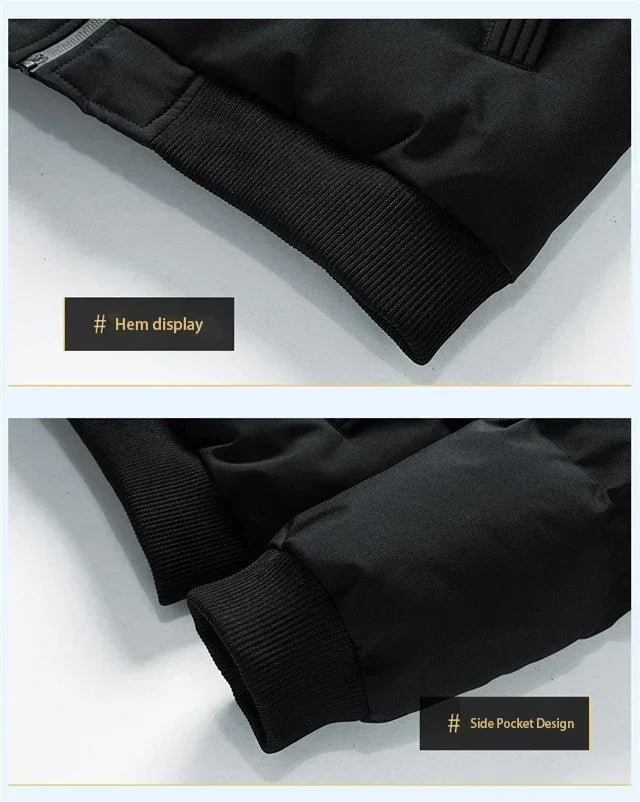 Men's cotton warm jacket - 2025 winter fashion trend - Short warm men's jacket - Thick and casual warm jacket - Men's trench coa.