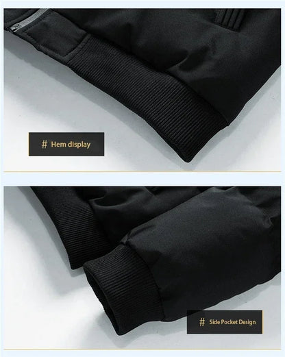 Men's cotton warm jacket - 2025 winter fashion trend - Short warm men's jacket - Thick and casual warm jacket - Men's trench coa.