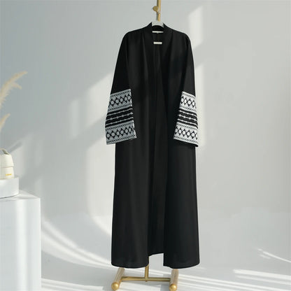 Ramadan Eid Black Open Kimono Abaya Damen Dubai Islam Muslim Kaftan Dress Prayer Clothes Women Kebaya Robe Femme Musulmane.