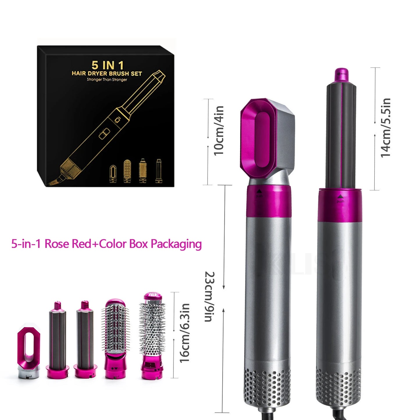Multi Functional 5-in-1 Electric Hair Brush Dyson Airwraps Hair Dryer Brush Hot Air Comb Straight Hair Brush Curling Iron.