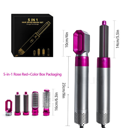 Multi Functional 5-in-1 Electric Hair Brush Dyson Airwraps Hair Dryer Brush Hot Air Comb Straight Hair Brush Curling Iron.