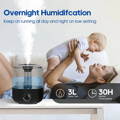 KINSCOTER 3L Air Humidifier Professional Large Capacity Home Humidifier Plant Mist Aroma Diffuser with Remote Control Timer.