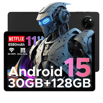 Doogee Tab A9 Pro+ Tablet Pc 11-Inch Android 15 30Gb Ram(6+24) 128Gb Rom 8580Mah Battery Widevine L1 Support Tablet Dual Speakers