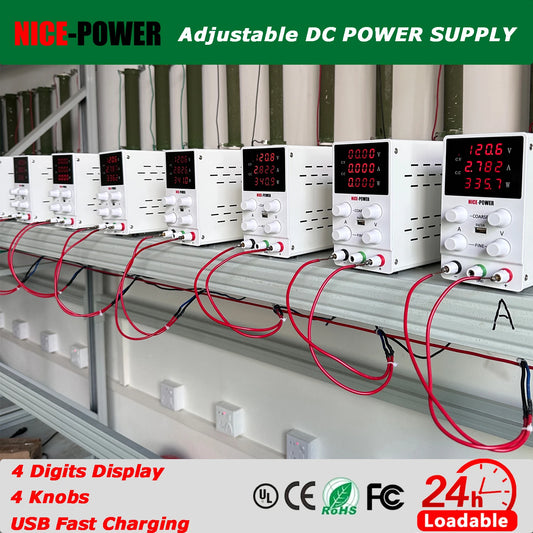 NICE-POWER DC Lab Power Supply 30V 60V 120V Adjustable Source For Phone Repair 24V 48V Switching Power Supply Battery Charging.