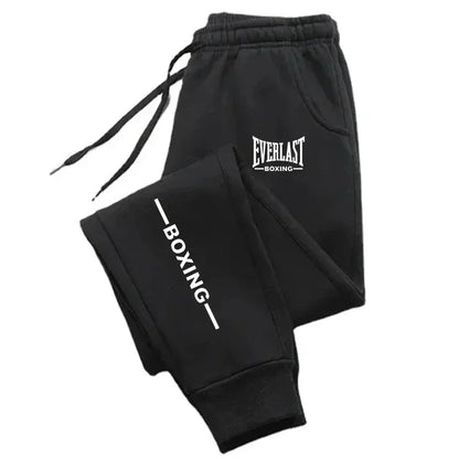 2025 Autumn Winter EVERLAST Printed Running Pants Men Women Outdoor Sports Fitness Pants Jogging Fleece Casual Sports Pants.