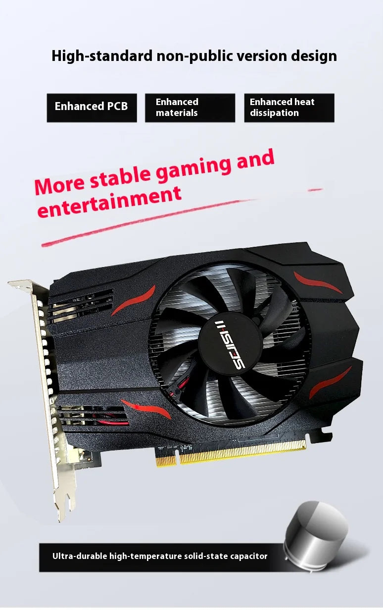 SEJISHI Video Card RX 550 4GB Graphics Cards 128Bit GDDR5 AMD GPU RX550 4GB Mining Gaming Card placa de video PCI-E 3.0X16.