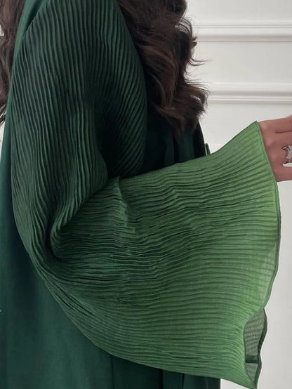 Open Front Abaya Muslim Flare Sleeve Casual Arabian Abayas Middle-East Elegant Turkey Kaftans Women Jilbabs Islamic Maxi Dresses.