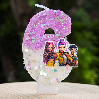 Anime Kpop Dämon Jäger Thema Kerze 3D Nummer 0-9 Kinder Geburtstag Kuchen Dekoration Baby Shower Party Zubehör geschenke.