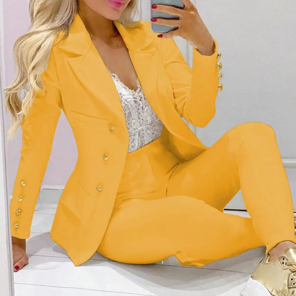 High Waist 2 Pcs/Set Stylish Slim Cardigan Lady Business Two-Piece Set Office Lady Business Suit Cardigan   for Work.