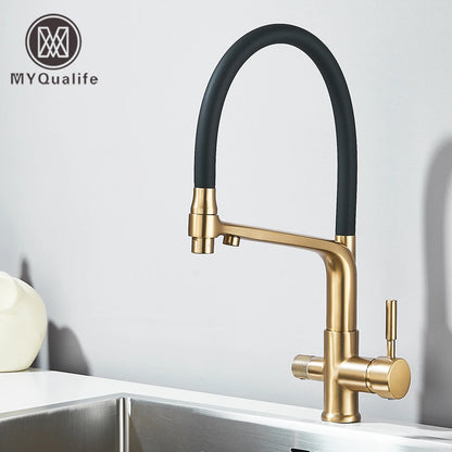 Filter Kitchen Faucet Stream/Shower Mode Water Outlet 360 Rotate Deck Mount Tap Drinking Water Flexible Sprayer Crane
