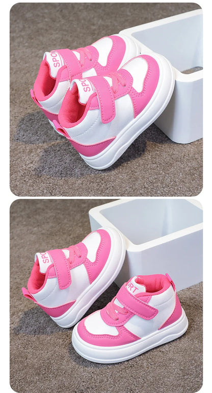 Fashion Kids Sneakers Spring Autumn High Top Breathable Casual Shoes Girls Non-slip Board Shoes Boys Outdoors Basketball Shoes