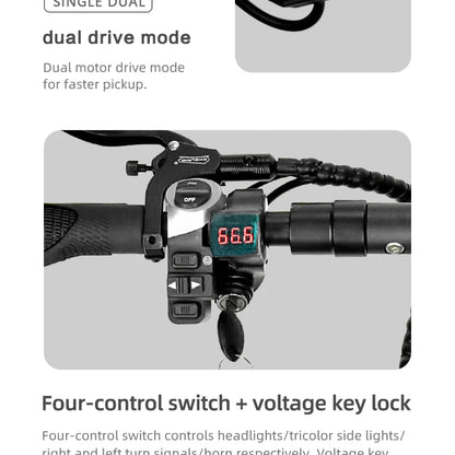 BOYUEDA S3 -11E-Scooter 6000 W Double Motor 60V 38Ah Off-road Scooters Electric 11 -Inch City Folding Electric Scooter