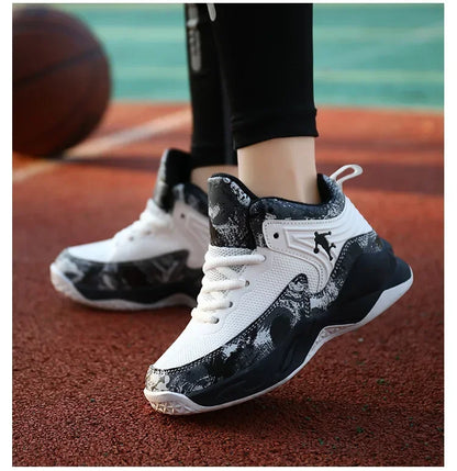 Basketball Shoes for Kids Sneakers New Boys Brand Thick Sole Non-slip Children Sports Shoes Child Boy Basket Trainer Shoes.