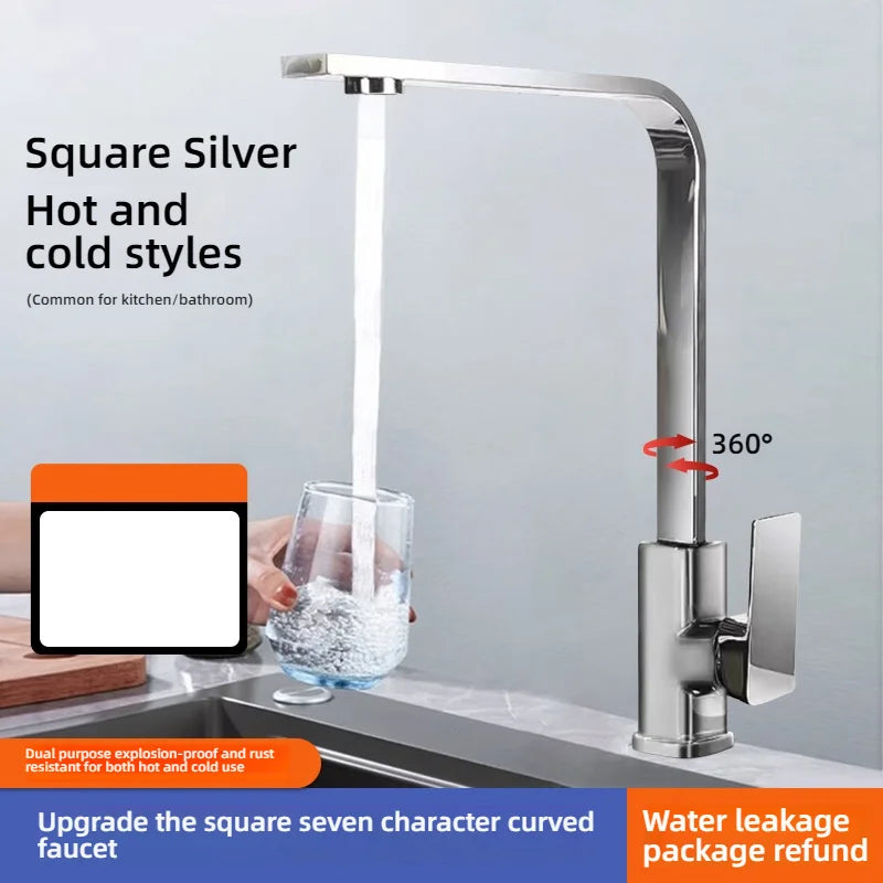 Kitchen Hot and Cold Water Faucets Household Kitchen Sink Splash Proof Sink Tap Deck Mounted Sprayer Taps