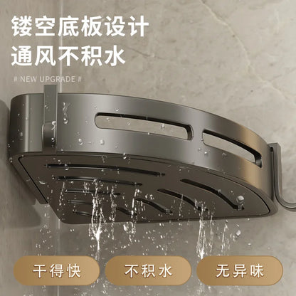 Dreieckiges Wandregal für Badezimmer oder Toilettenbereich. Rechteckiger zusätzlicher Balkon-Aufbewahrungsraum für kleine Badezimmer