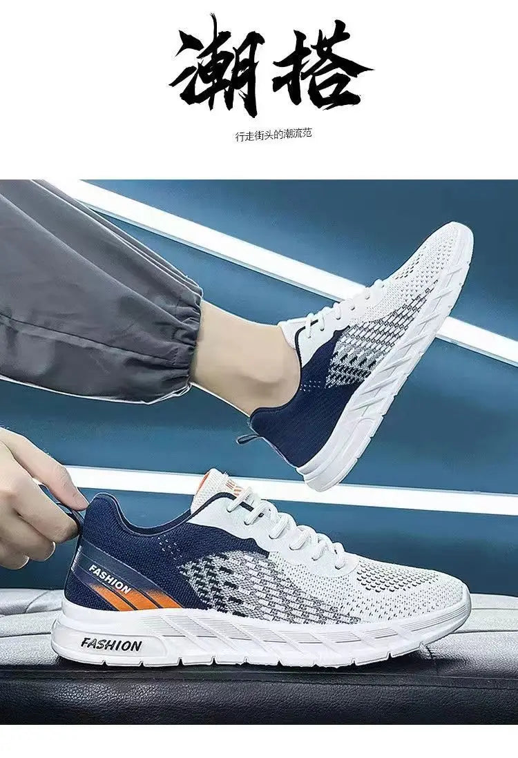 Mens Running Shoes Breathable Knit Sport Sneakers Cushion Lightweight Casual Gym Athletic Trainers Jogging Tennis Shoes.