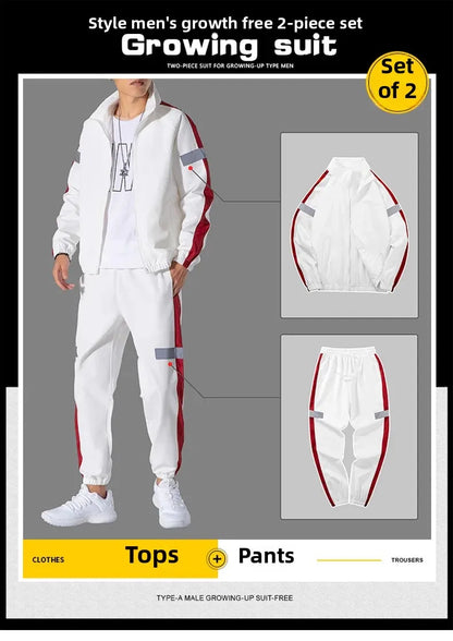 Trendy Men's Sportswear Set Casual Open Cardigan Sweatshirt Jacket with Pants Autumn Winter New Style Cross-Border Clothing.
