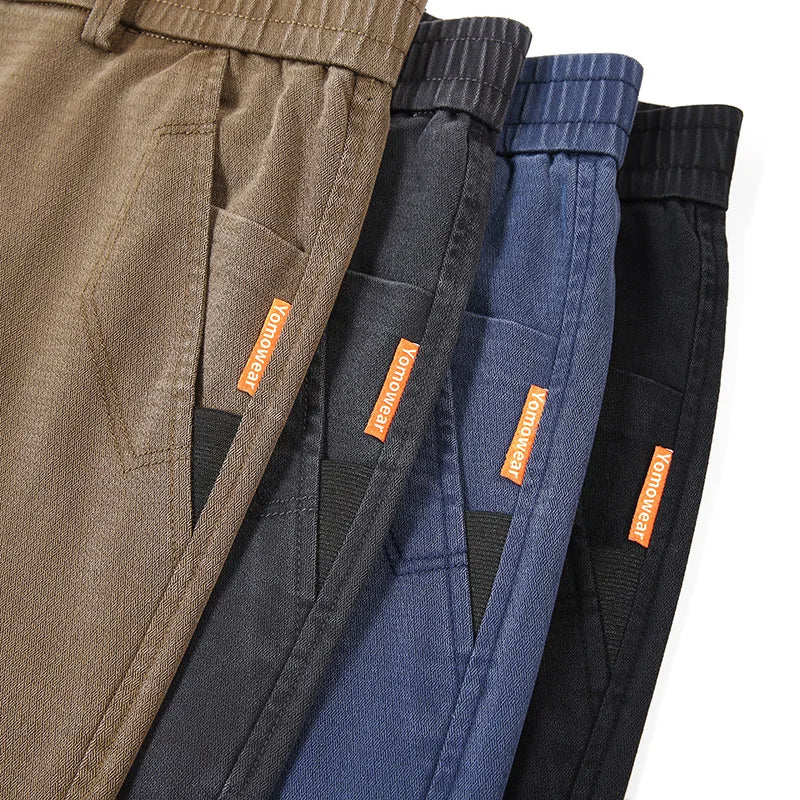 Men's Loose Straight Lyocell Wide Leg Trousers 2025 Autumn Winter Drape Comfortable Versatile Casual Pants Plus Size 5XL.