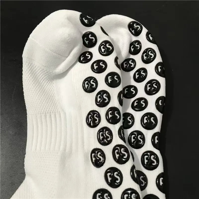 3/1Pair New Style FS Football Socks Round Silicone Suction Cup Grip Anti Slip Soccer Socks Sports Men Women Baseball Rugby Socks.