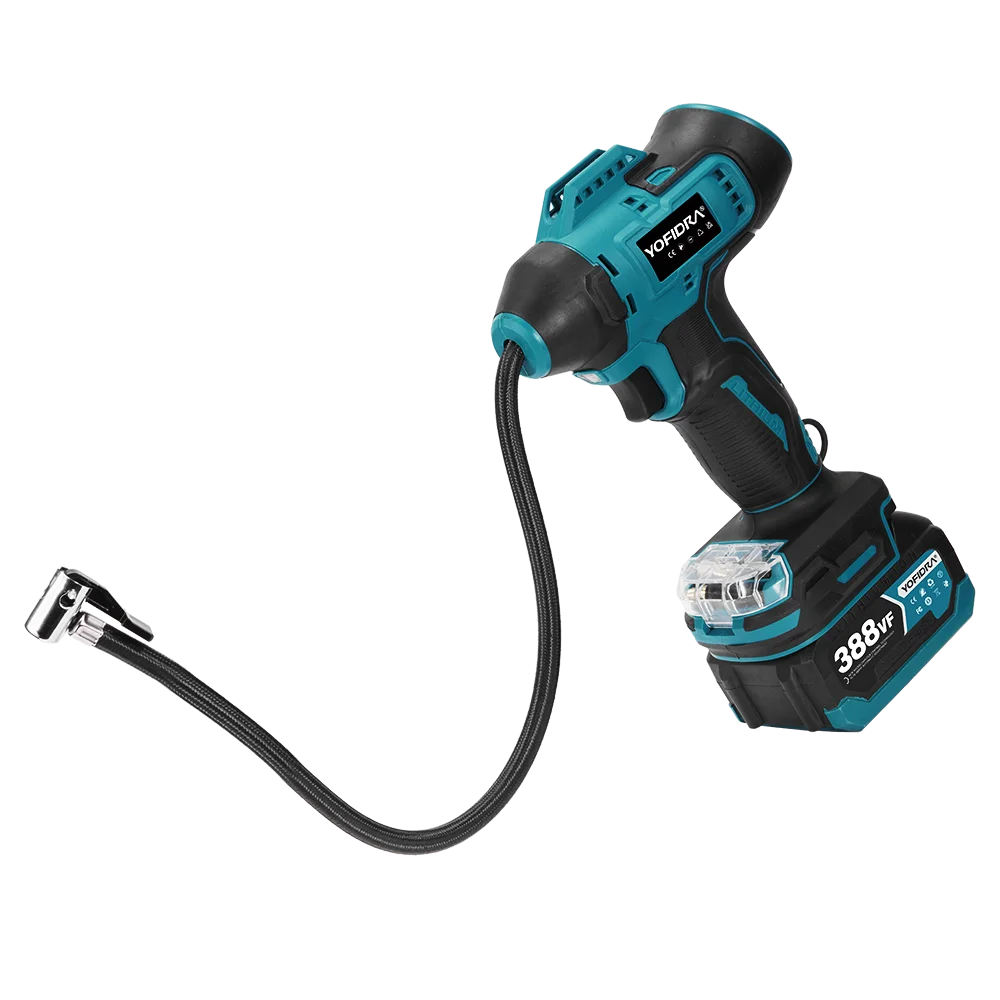 YOFIDRA Aufblasbare Elektrische Luftpumpe Digital Display Auto Reifen Inflator Automatische Luft Inflator Power Tool Für Makita Batterie Pin