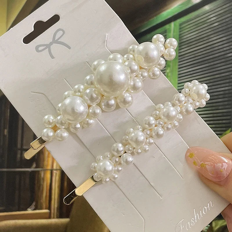 Simulated Pearl Hair Clips For Women Korean Women Hairpins Girl Geometric Hair Barrettes Fashion Hairgrip Hair Accessories.