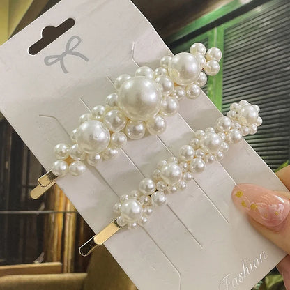 Simulated Pearl Hair Clips For Women Korean Women Hairpins Girl Geometric Hair Barrettes Fashion Hairgrip Hair Accessories.
