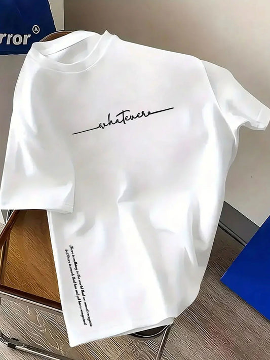 Summer streetwear minimalist letter print pattern T-shirt for men, 100% pure cotton fashionable and breathable T-shirt.