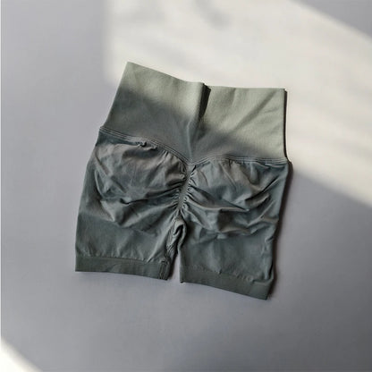 Summer High-Waist Women's Yoga Shorts Breathable Fitness Butt Lift Sports Running Shorts Cycling Push-Up Workout Gym Shorts.