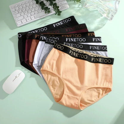 Finetoo 6Pcs/Set Women's Seamless Cotton Briefs Women Plus SizePanties Breathable Underwear Female Low Waist Soft Lingerie S-XXL