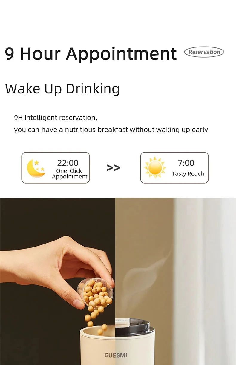 220V Mini Soy Milk Machine Electric Juicer Blender Mixer Wall Breaking Machine Soybean Milk Maker Breakfast Machine 350ml.