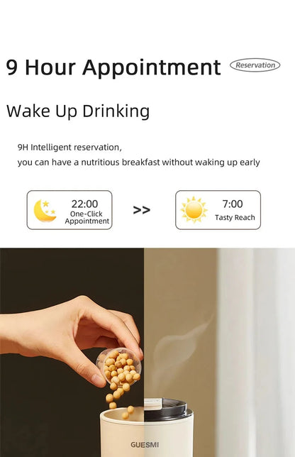 220V Mini Soy Milk Machine Electric Juicer Blender Mixer Wall Breaking Machine Soybean Milk Maker Breakfast Machine 350ml.