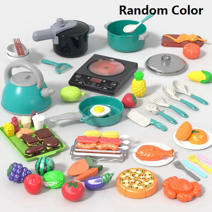 Kids Kitchen Toy Accessories, Pretend Cooking Playset with Play Pots and Pans, Utensils Cookware Toys, Play Food Set, Toy Vegeta.