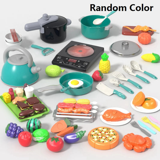 Kids Kitchen Toy Accessories, Pretend Cooking Playset with Play Pots and Pans, Utensils Cookware Toys, Play Food Set, Toy Vegeta.