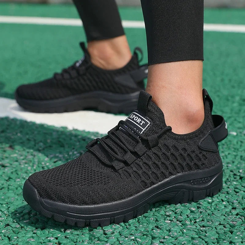 Fashion Men's Sneakers Trendy Breathable 2025 Comfortable Soft Running Shoe New High - Quality Knit Upper Lace Up Tenis Feminino.