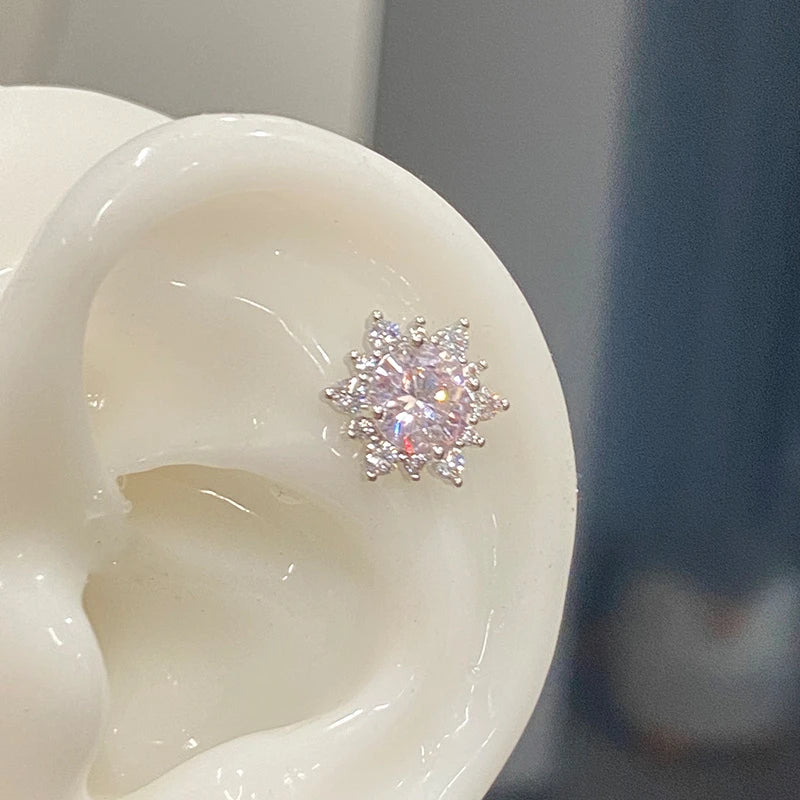 1 PCS Star Silver Color 316L Stainless Steel Ear Bone Nail for Women New Fashion Allergy Prevention Jewelry Gifts