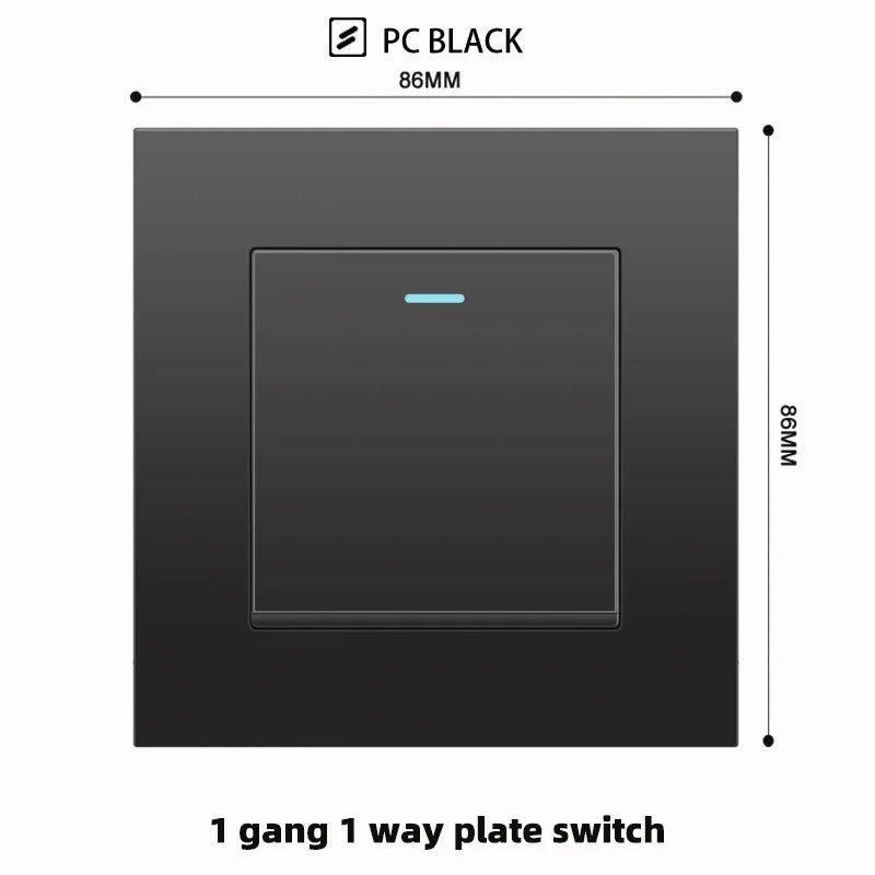 Schwarze UK 13A Wandsteckdose mit USB Typ C 18W Schnelllade-Steckdose, Wandsteckdose mit USB-Ladegerät, Schalter mit Steckdose.