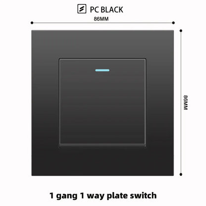 Schwarze UK 13A Wandsteckdose mit USB Typ C 18W Schnelllade-Steckdose, Wandsteckdose mit USB-Ladegerät, Schalter mit Steckdose.